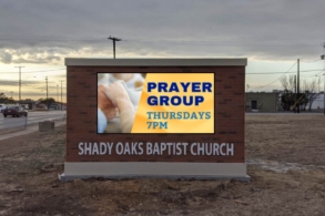 Shady oaks baptist church led sign